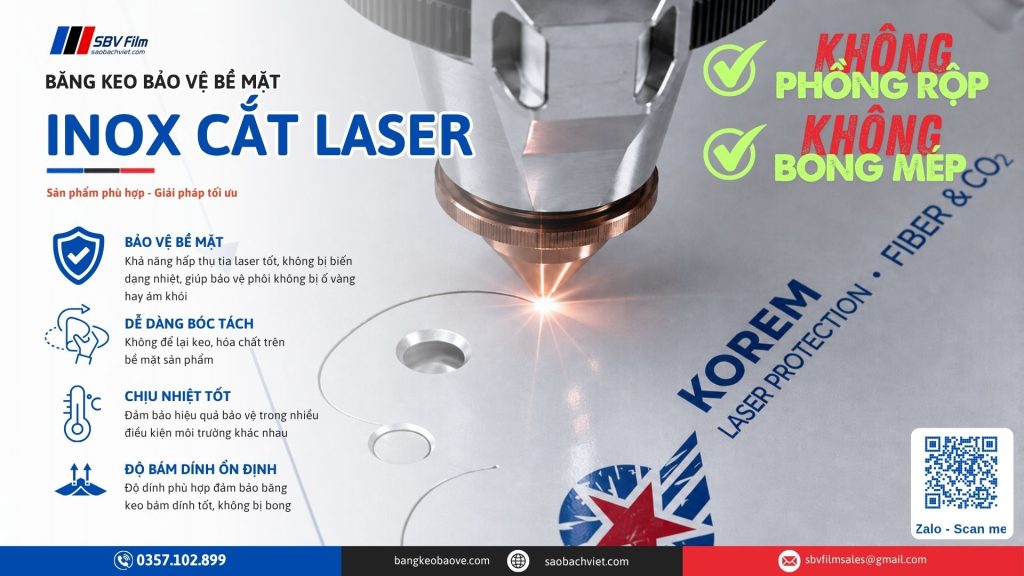 băng keo bảo vệ inox gương cắt laser