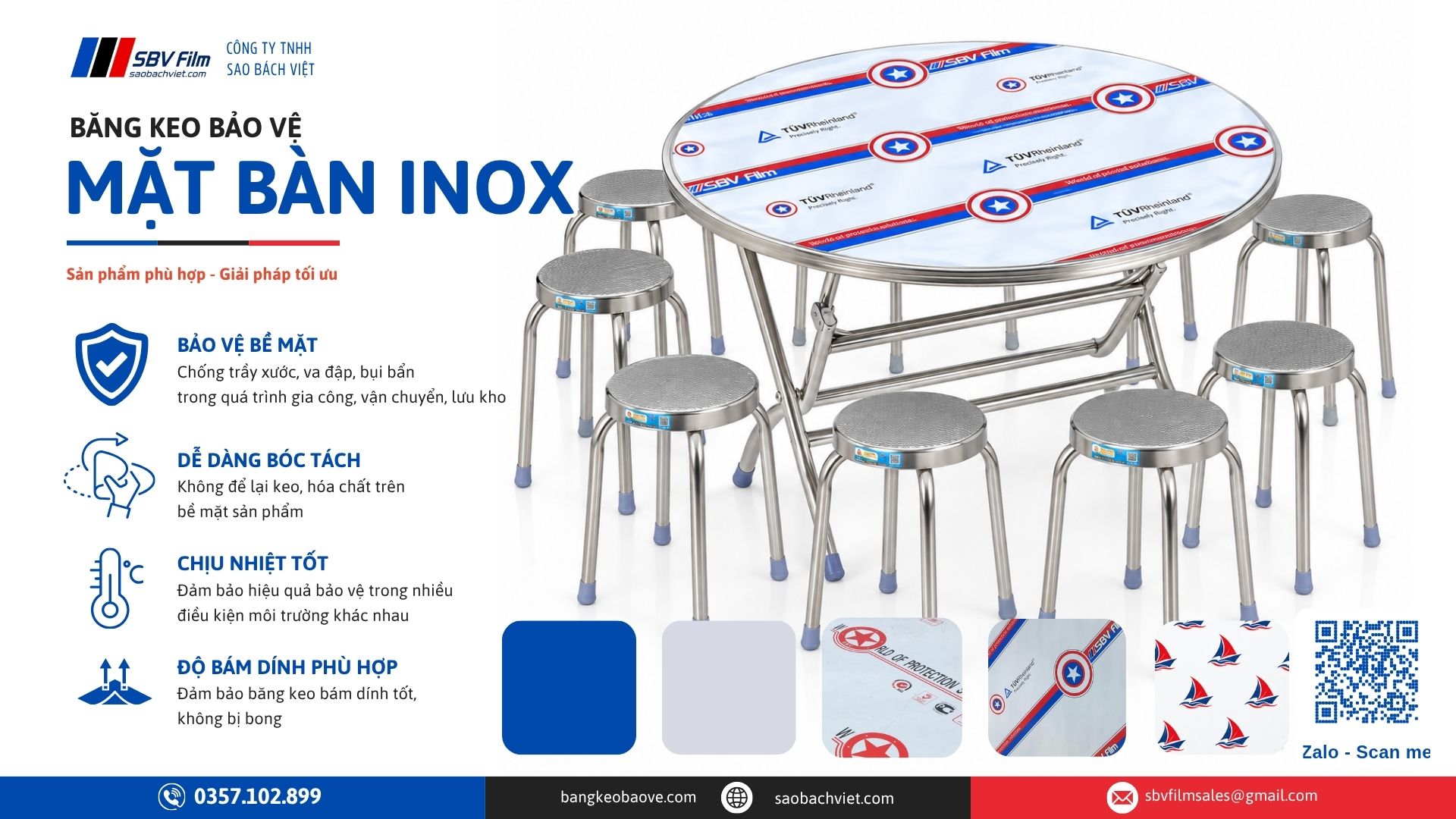Băng keo bảo vệ mặt bàn inox sbv film
